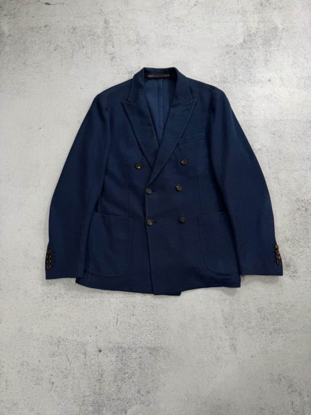 Eleventy Milano Men's Tuxedo Double Breasted Blazer Navy Blue Size 48